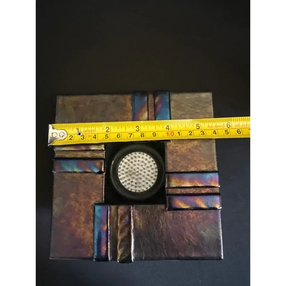 IKEBANA Fused Art Glass Japanese Vase Kenzan Flower Frog Iridescent kadō